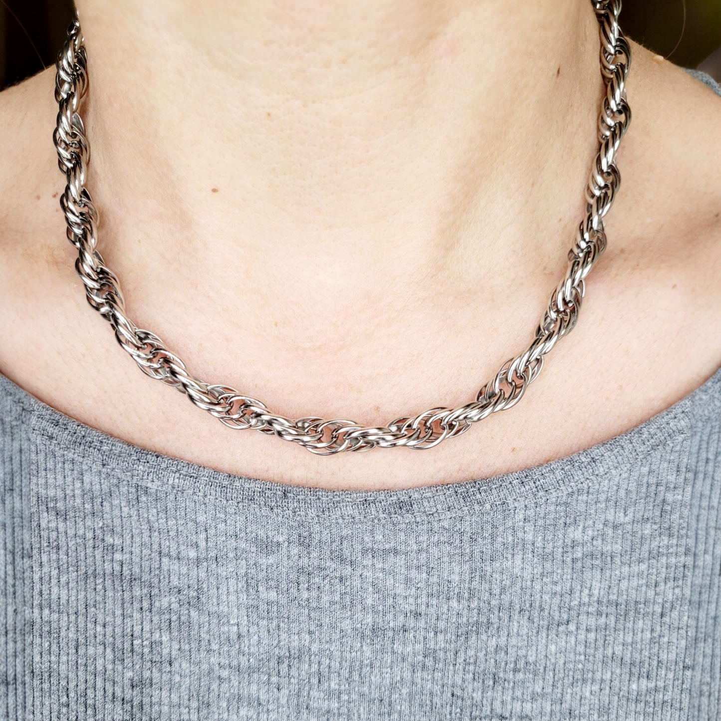 Twist Silver Chain Necklace