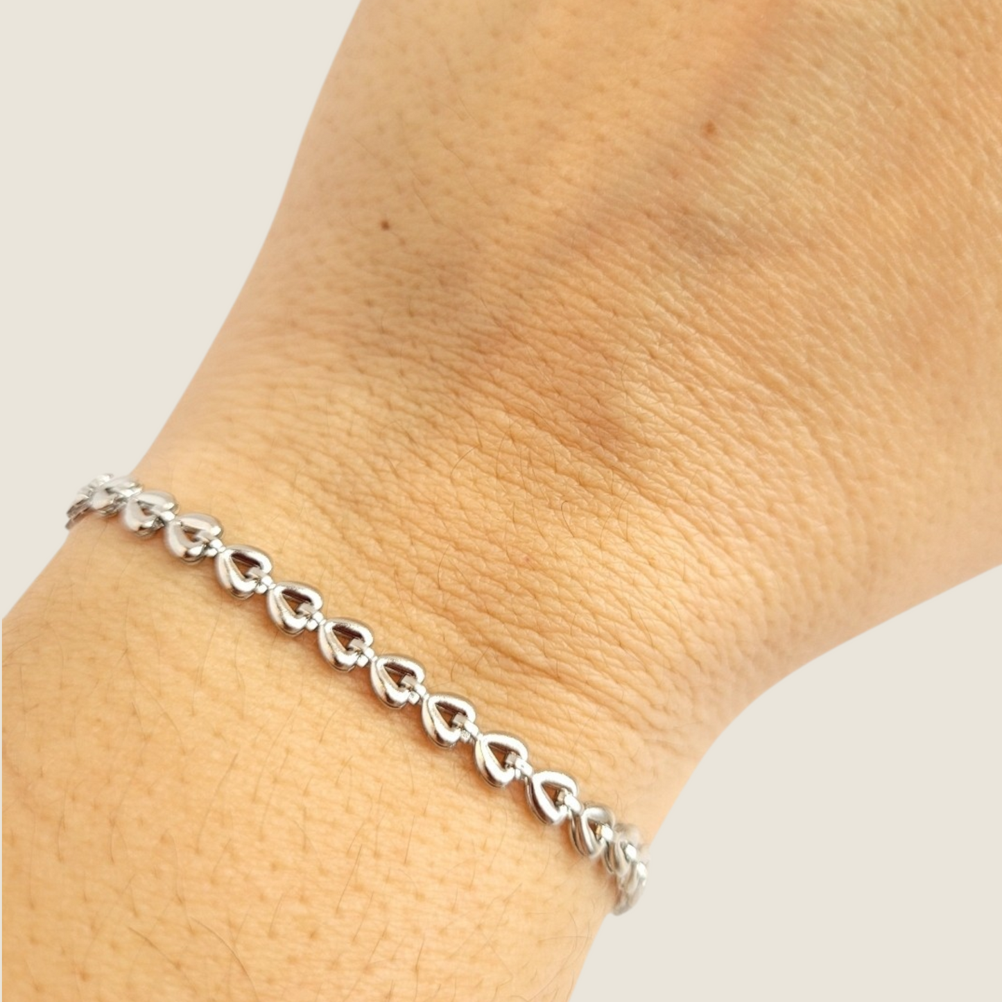 Small Heart Silver Chain Bracelet