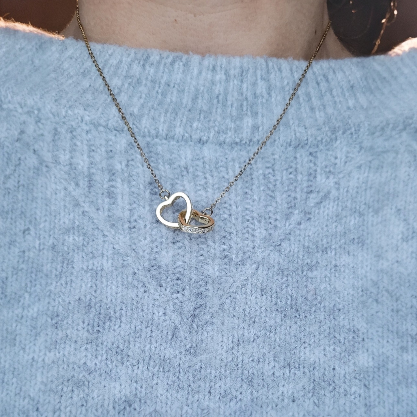 Heart Chain Necklace with Zirconia