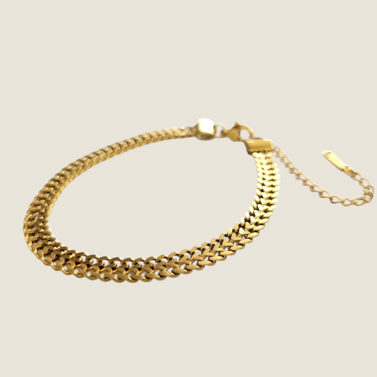 Natalia Flat Chain Gold Bracelet