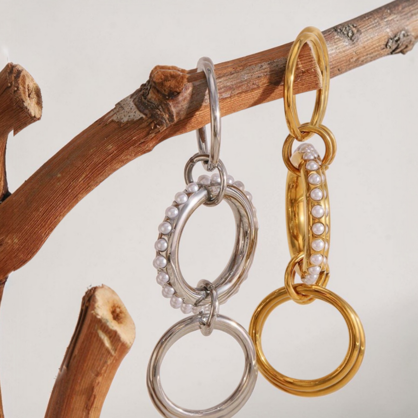Triple Ring with Pearls
