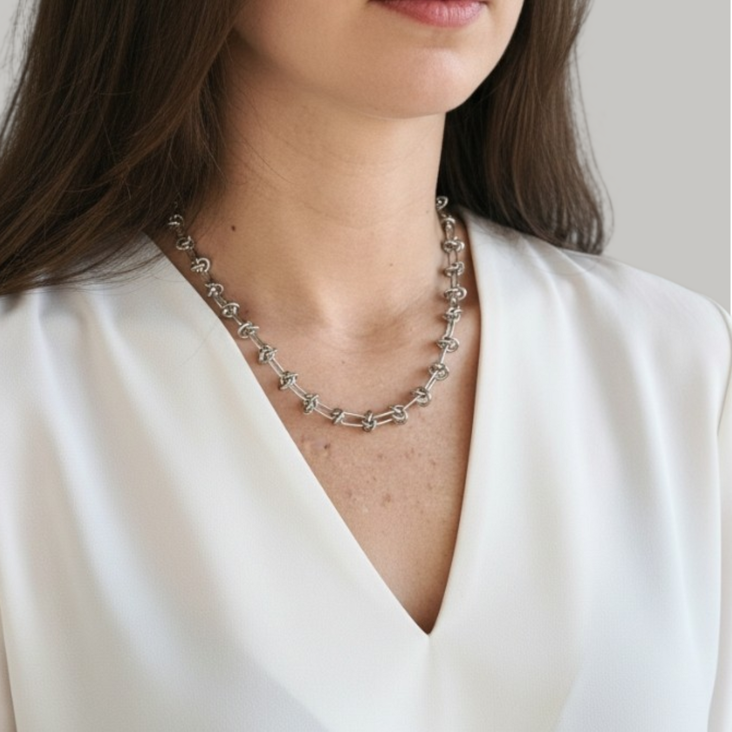 Knot Silver Chain Necklace