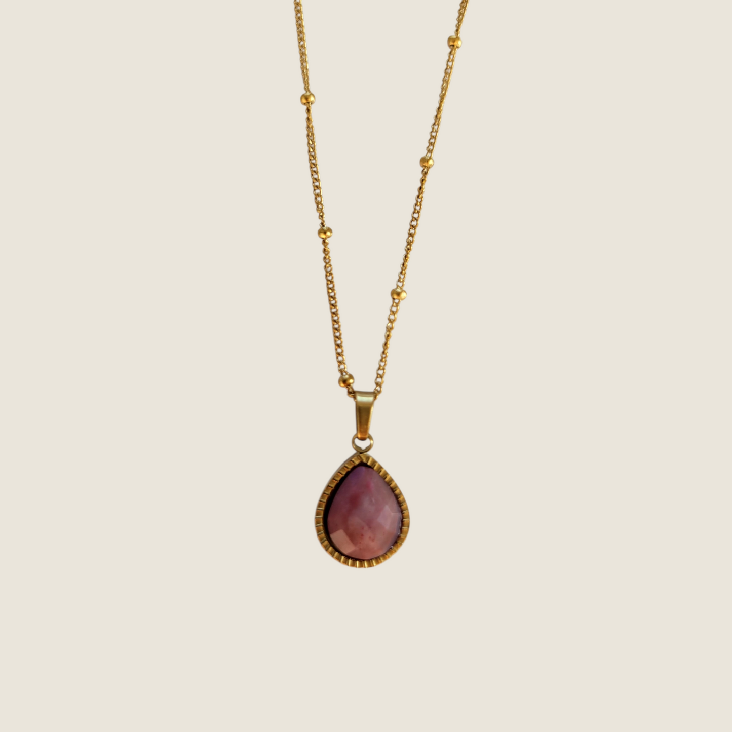 Zenya Gemstone Teardrop Necklace