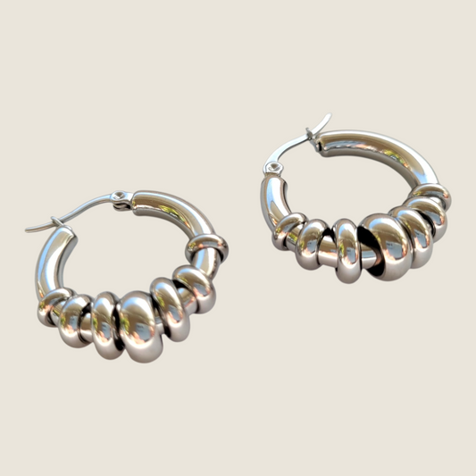 Rebel Silver Hoop Earrings