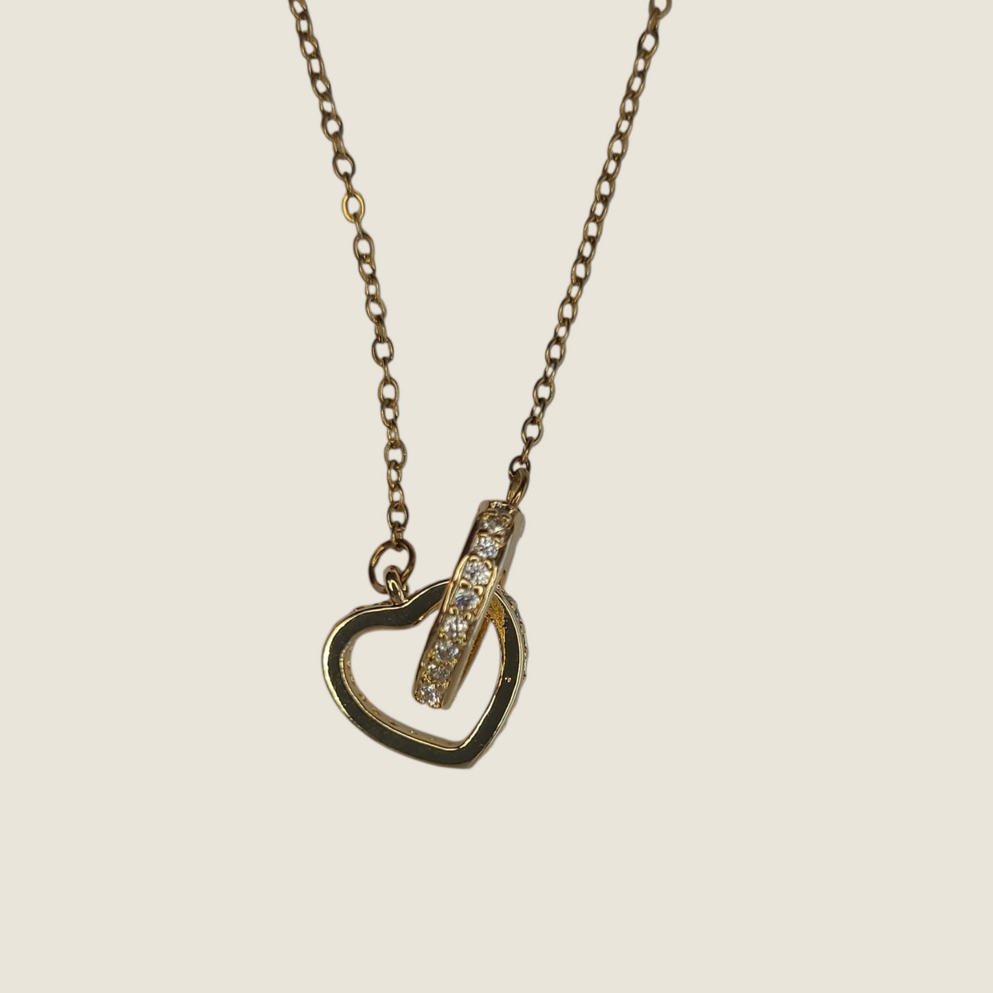 Heart Chain Necklace with Zirconia