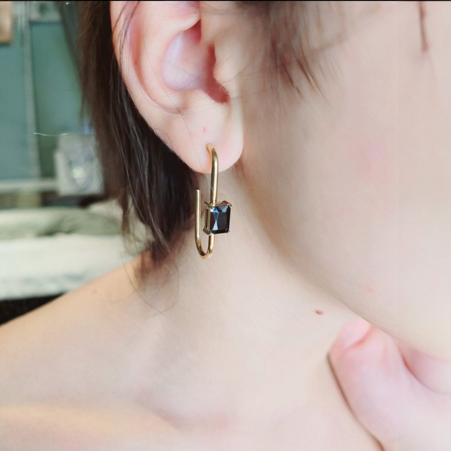 Paula Black Stone Earrings