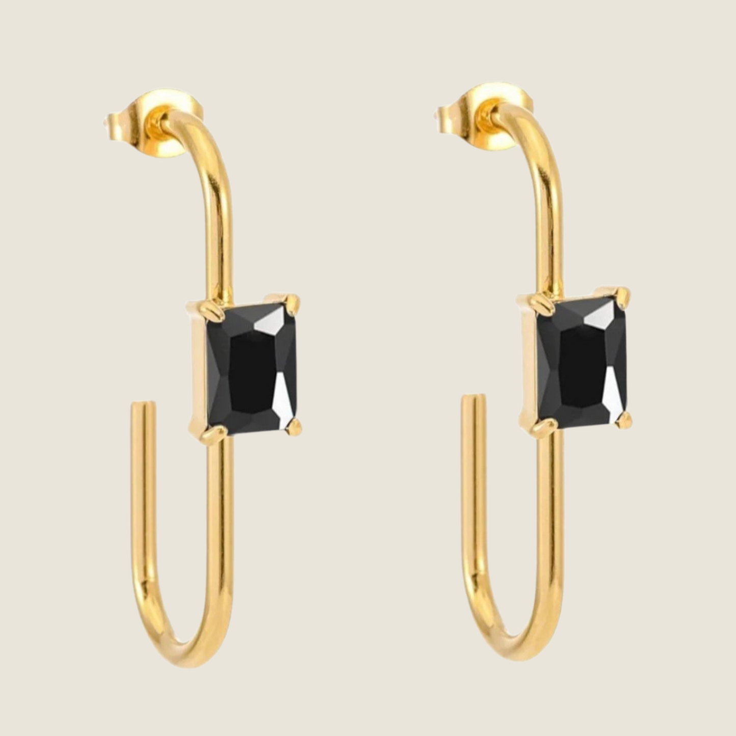 Paula Black Stone Earrings