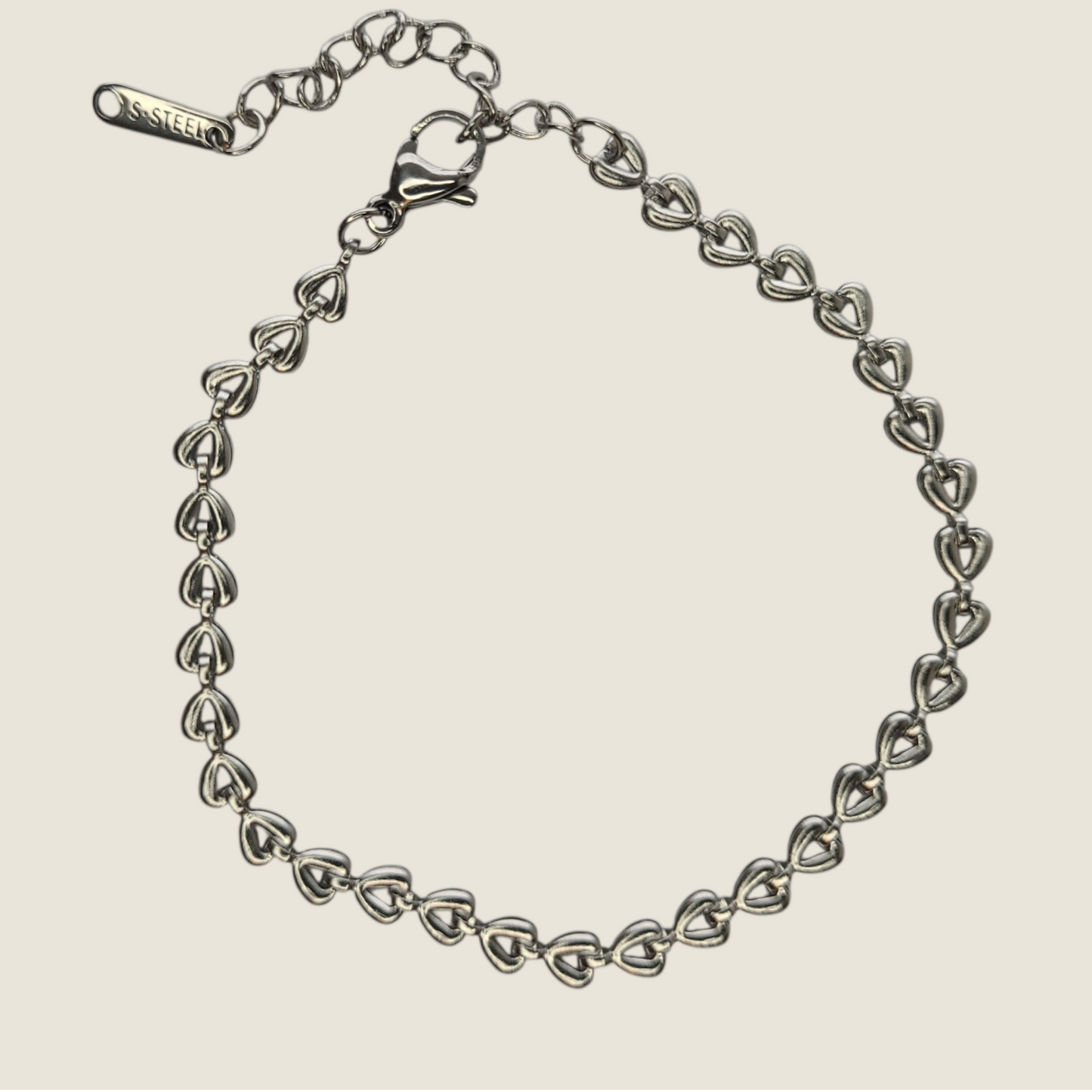 Small Heart Silver Chain Bracelet