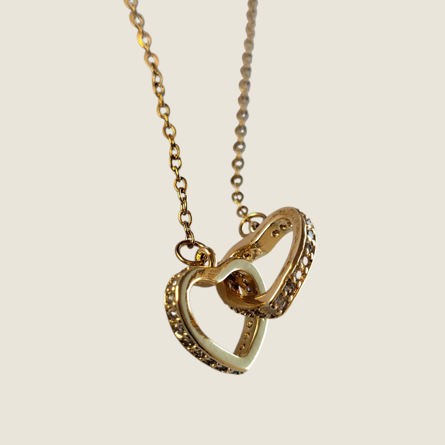 Heart Chain Necklace with Zirconia