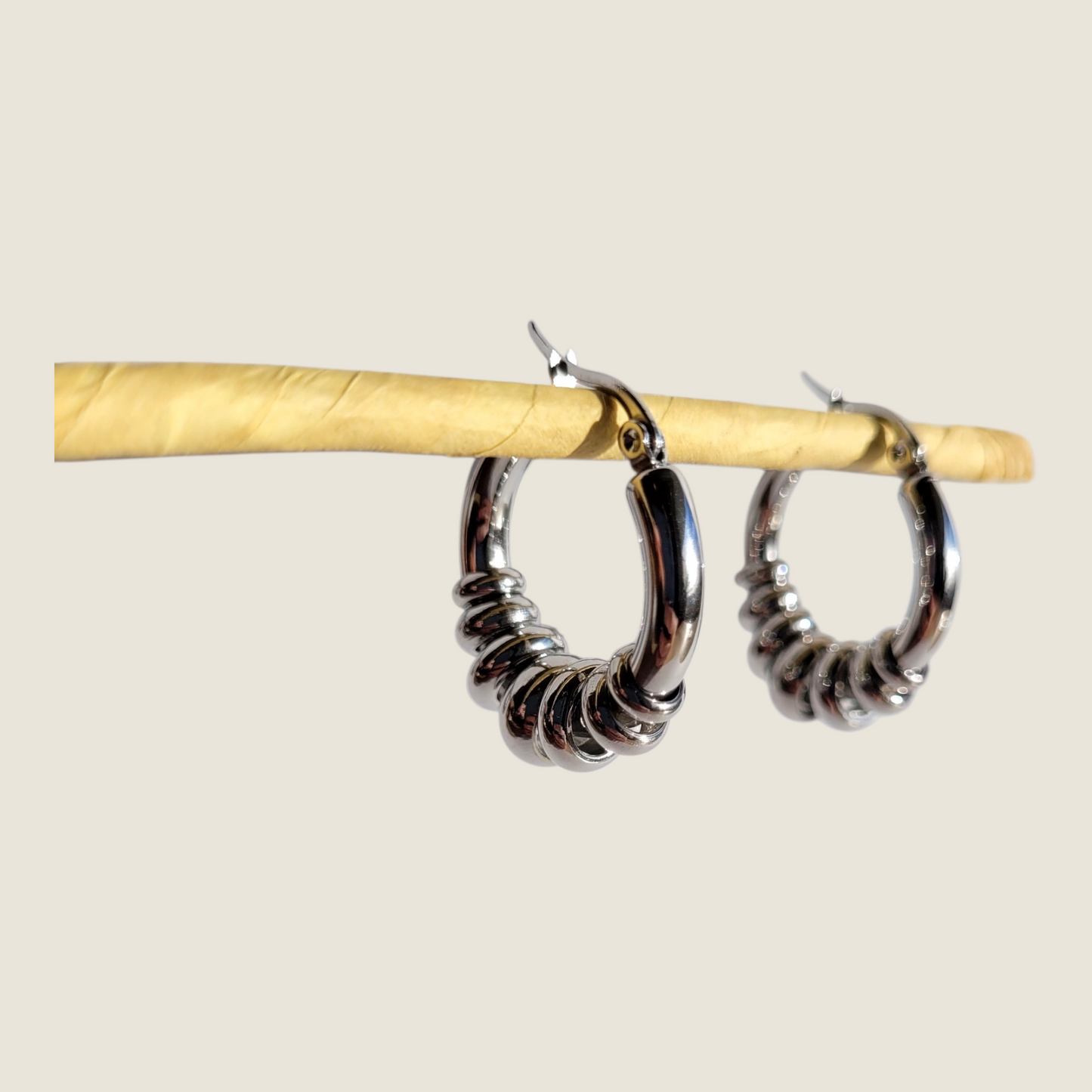 Rebel Silver Hoop Earrings